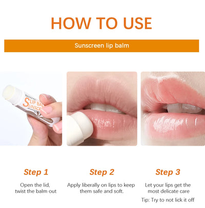 1 Piece Sunscreen Lip Balm SPF 30 UVA Protection Lips Moisturizer Watermelon Coconut Banana Flavor Colorless Lipstick Sun Care