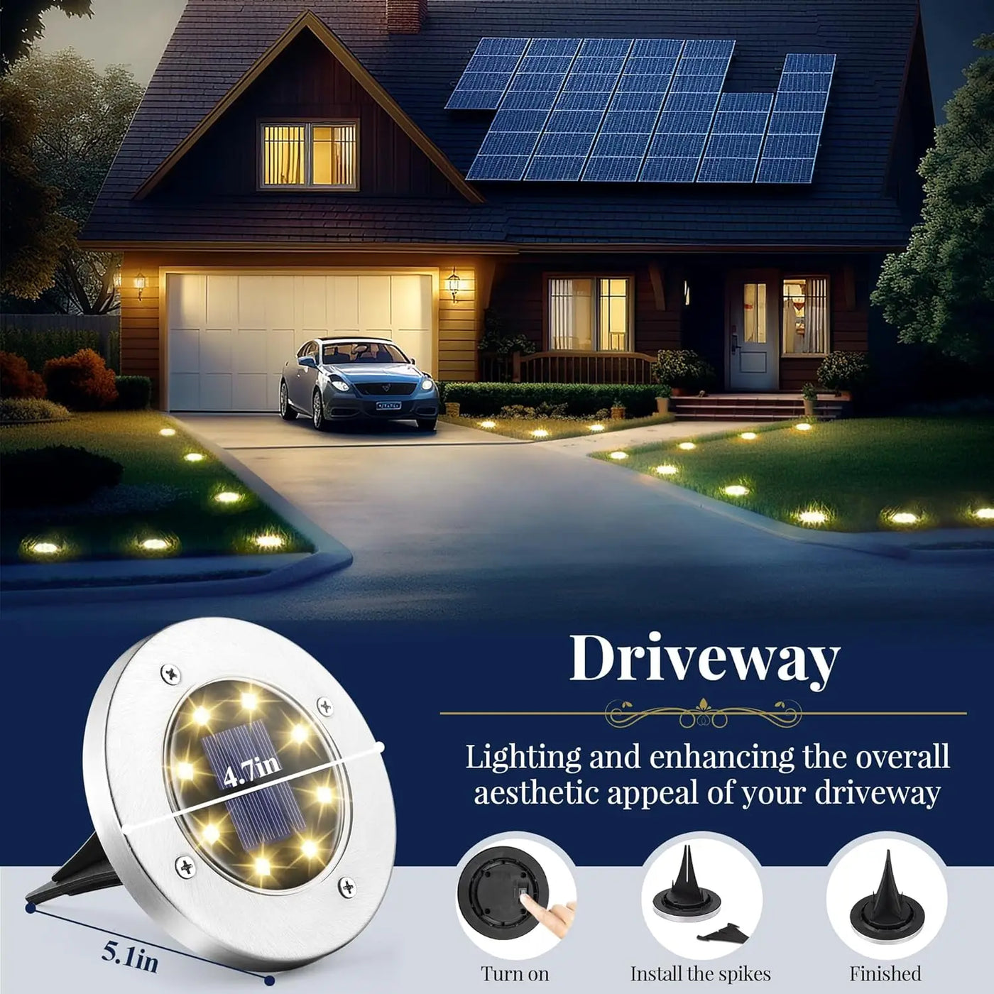 8 LED Landscape Lighting Pathway