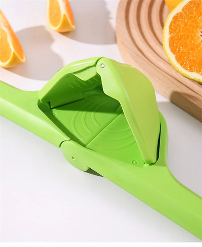 Max Juice Extraction Lemon Lime Squeezer EasytoUse Flat Lemon Squeezer with Leverage Squeezer with Built in Strainer Yellow