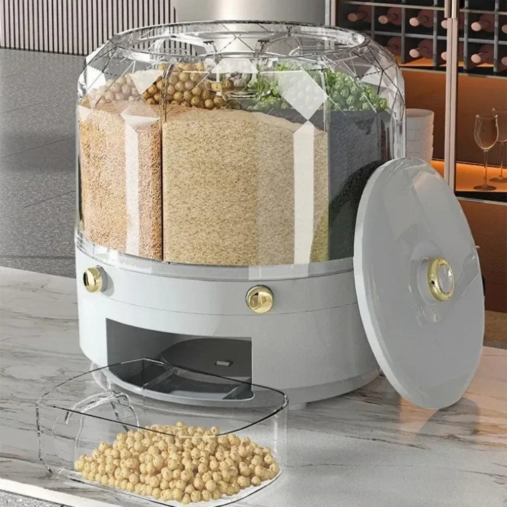 360° Rotating Rice Dispenser Storage Box