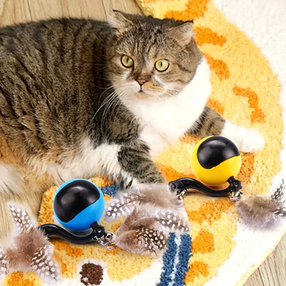 Automatic Rolling Feather Cat Toy