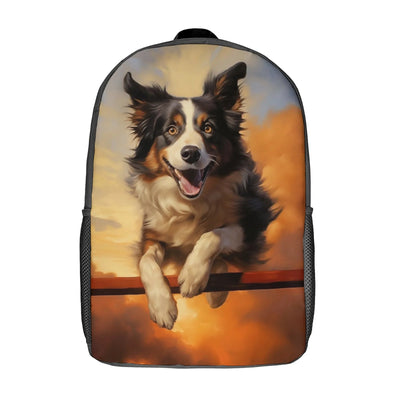 Border collie School Bag 17 Inch School Backpack Bolso Mochila Mochilas Escolares Bolsa Mochilas De Hombre Bag Mochila Mochilas