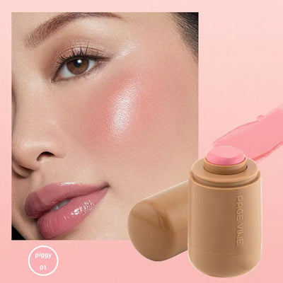 Summer Pocket Blush Stick 3-in-1Blush Stick Lasting Brightens Facial Cheek Stick Moisturizing Lip Gloss Makeup Easy To Apply
