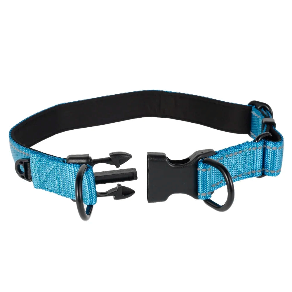 Reflective Padded Nylon Dog Collar