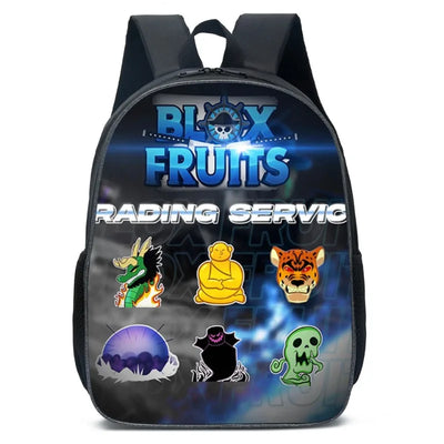 ROBLOX Blox Fruits Primary School Bag Children's Cartoon Backpack Backpack Kawaii Cartoon School Bag Mochila