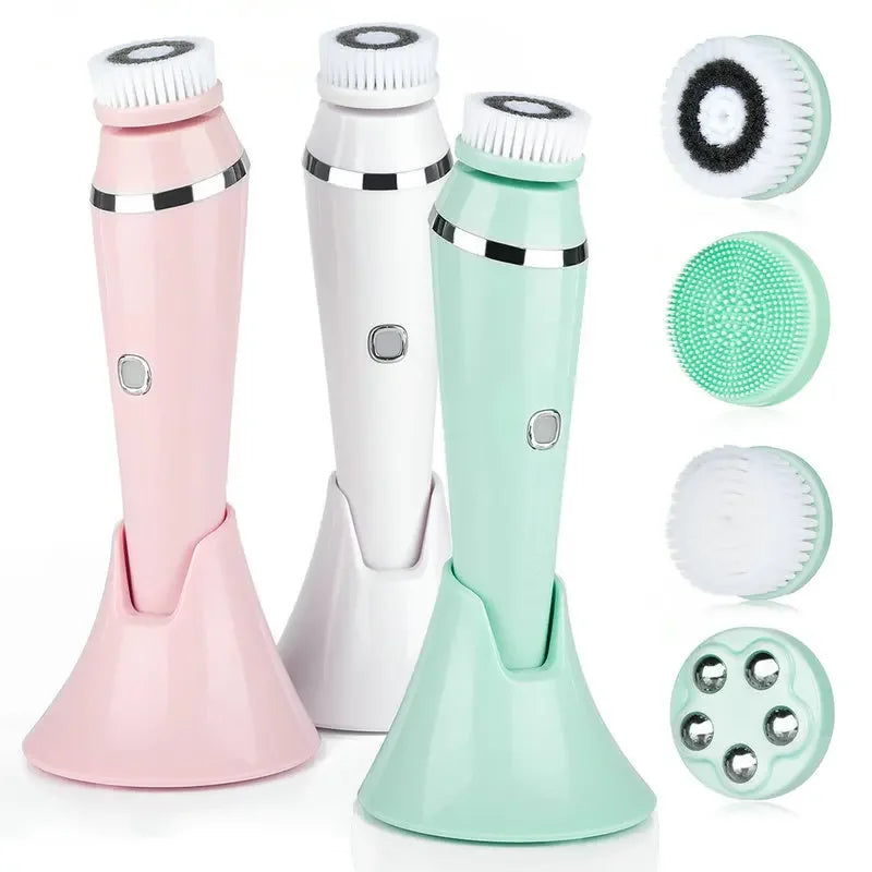 4-in-1 Rechargeable Sonic Facial Cleansing Brush