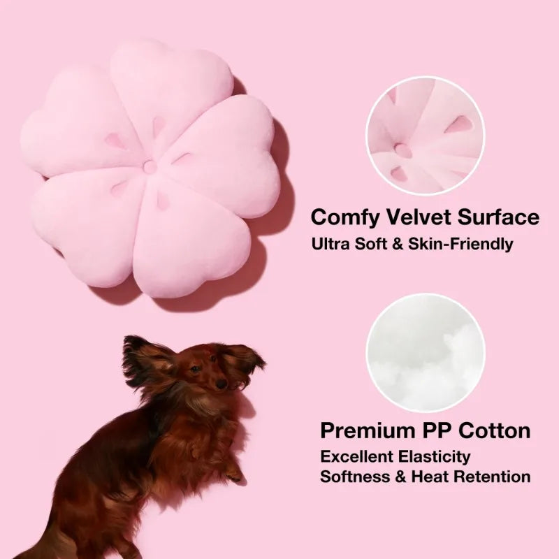 Cherry Blossom Deluxe Plush Pet Bed – 30 Inch