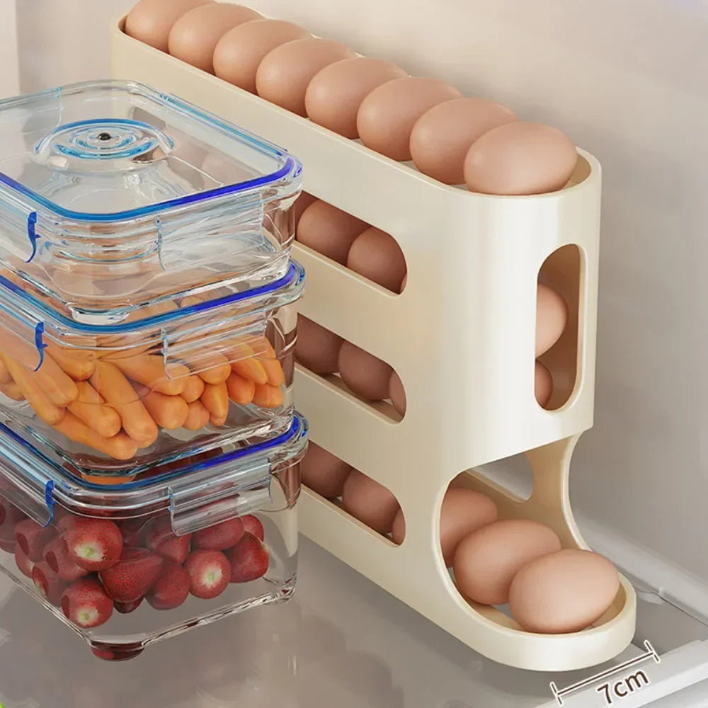 4-Layer Automatic Rolling Egg Holder Rack