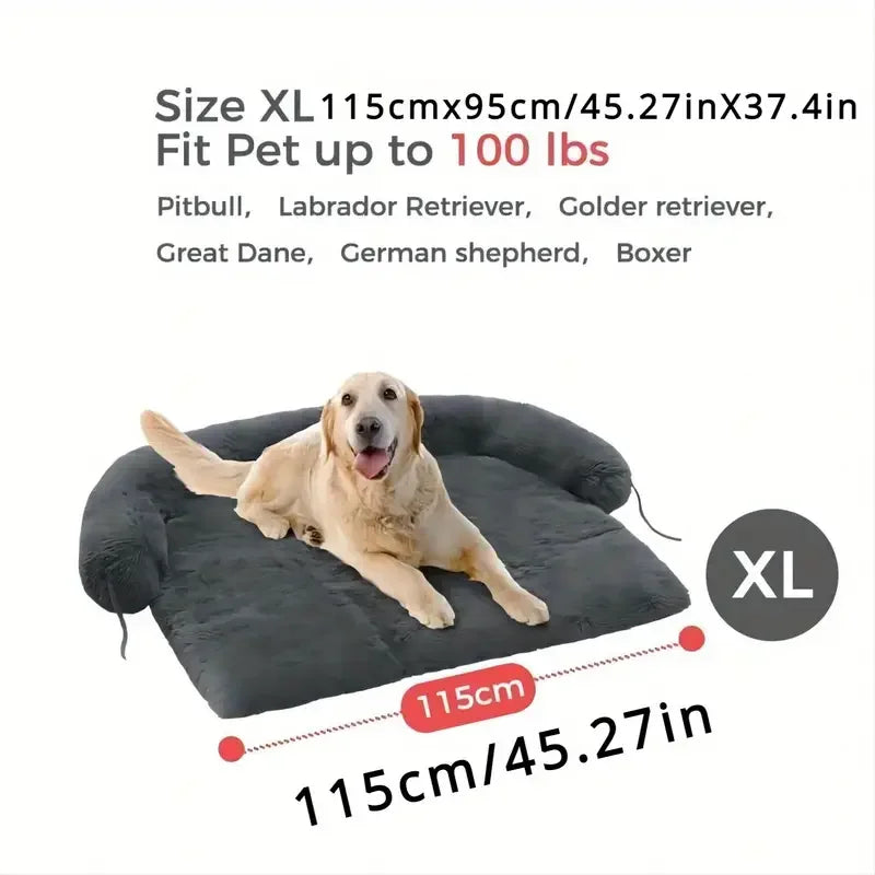 Fluffy Dark Gray Dog Bed