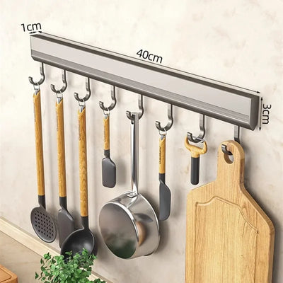 Wall Mounted Punch-Free Hooks Rack