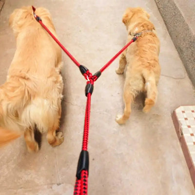 1.4m Dog Double Leash 2-Way Couplers