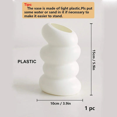Plastic Spiral White Vase Nordic Creative