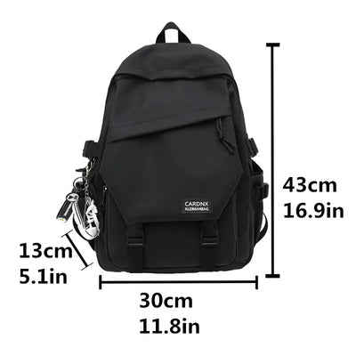 School bag, male college student, trendy brand, campus backpack, double shoulder bag, female, Korean style, simple, versatile, t