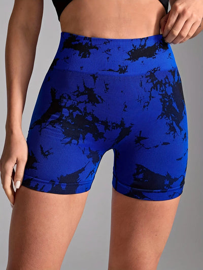 Gym Shorts High-Waist Tie-Dye Yoga Shorts for Women-Seamless,Stretchy Activewear Womens Shorts Biker Shorts Sexy Girl Y2k Shorts
