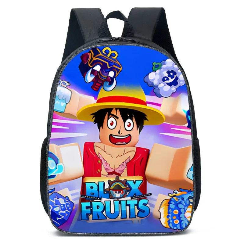 ROBLOX Blox Fruits Primary School Bag Children's Cartoon Backpack Backpack Kawaii Cartoon School Bag Mochila