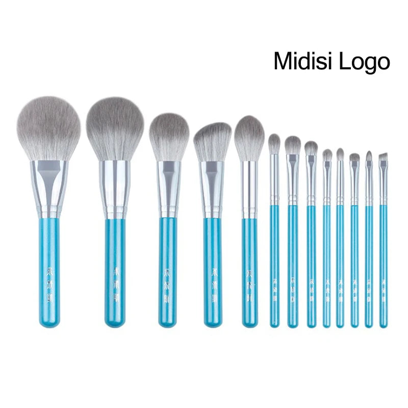 13-Piece Blue Makeup Brush Set