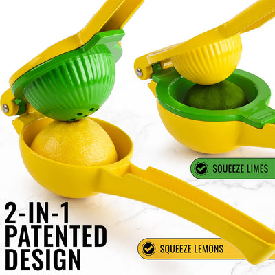 2 in 1 Fresh Orange Citrus Lime Lemon Squeezer Fresh Fruit Juice Presser Metal Hand Press Extractor Portable Manual Juicer
