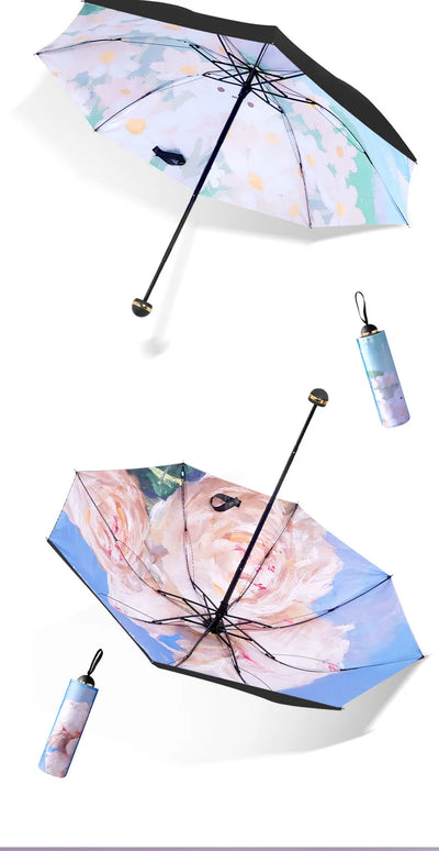 Sun Umbrella UV Protection Sunblock Double Sunshade Umbrella Both Rain and Shine Vinyl Umbrella