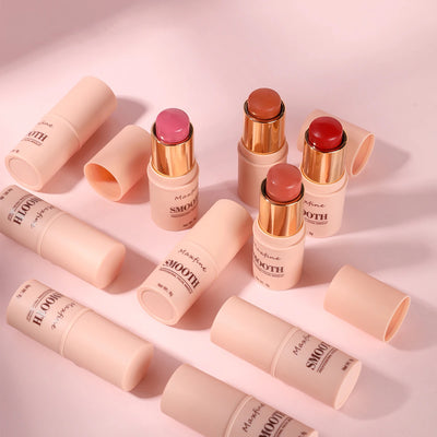 Smooth Blush Stick Naturally Saturated Long-lasting Waterproof Easy to Wear Matte Blush 3 in 1 Makeup Used On Lips Eyes Cheeks