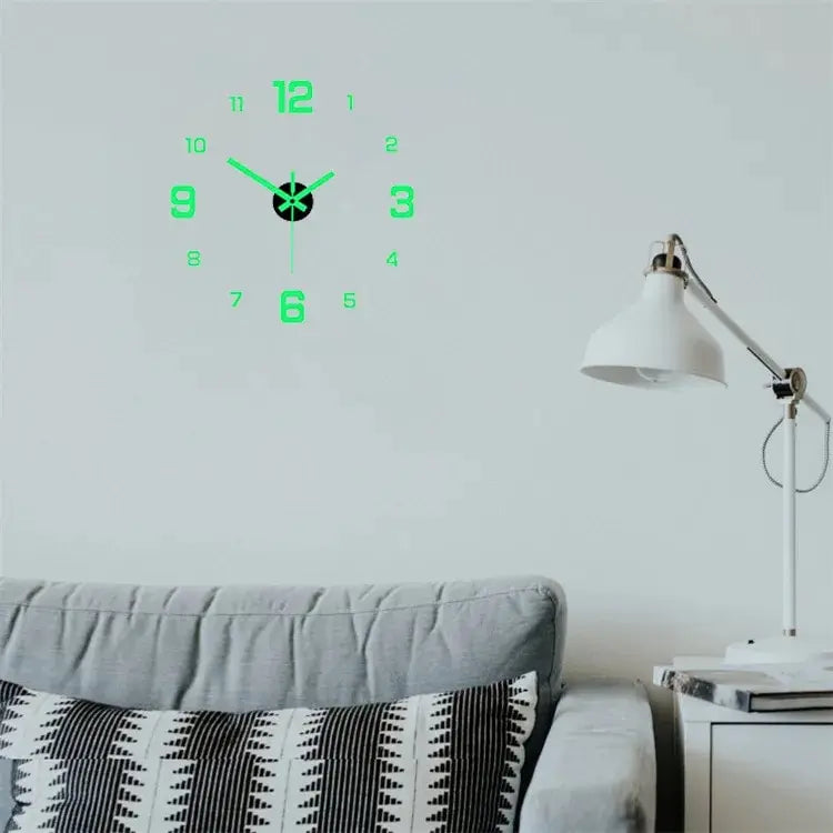 Living Room Punch-Free Wall Clock Sticker