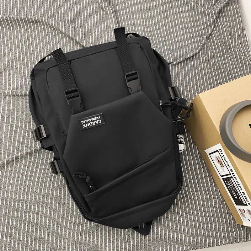 School bag, male college student, trendy brand, campus backpack, double shoulder bag, female, Korean style, simple, versatile, t