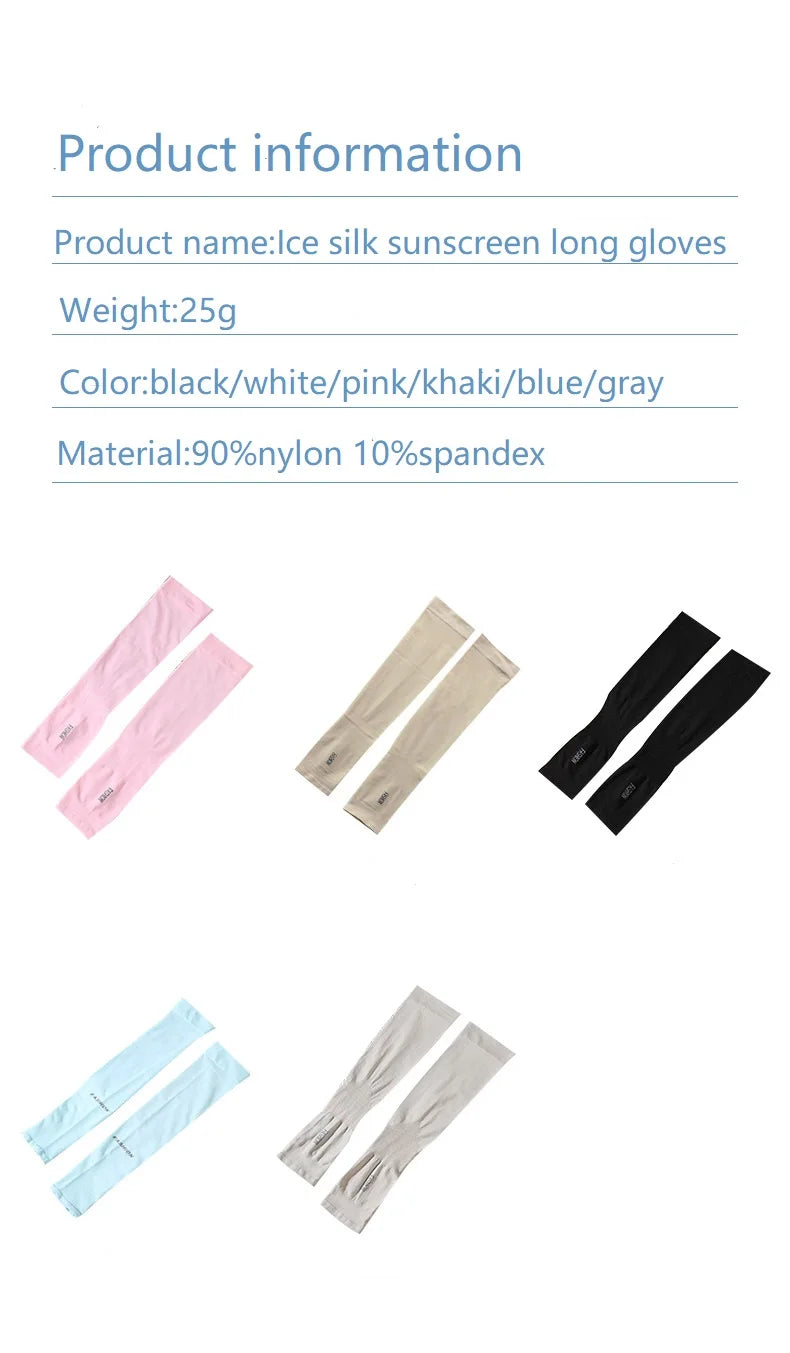Summer Outdoor s Sports  Cycling Sunscreen Ice Skil Long Gloves Sunscreen Sleeves