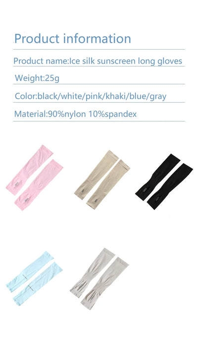 Summer Outdoor s Sports  Cycling Sunscreen Ice Skil Long Gloves Sunscreen Sleeves