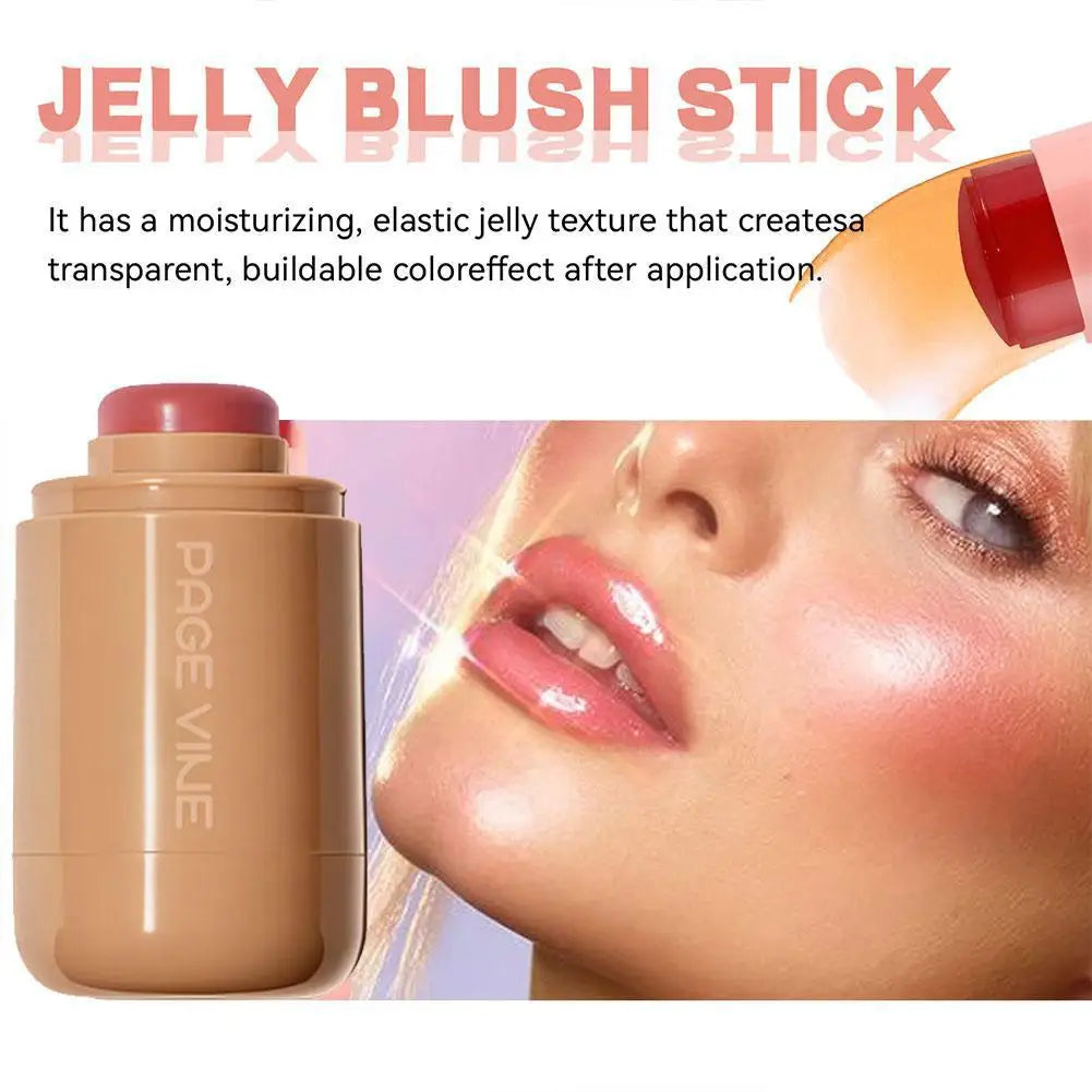 Summer Pocket Blush Stick 3-in-1Blush Stick Lasting Brightens Facial Cheek Stick Moisturizing Lip Gloss Makeup Easy To Apply