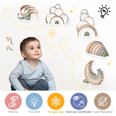 7pcs Baby Silicone Building Blocks