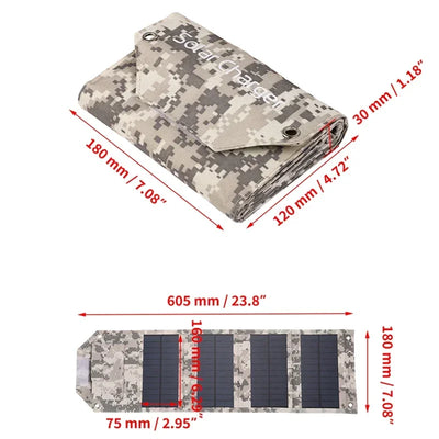 Foldable Solar Panel Charger Power Bank