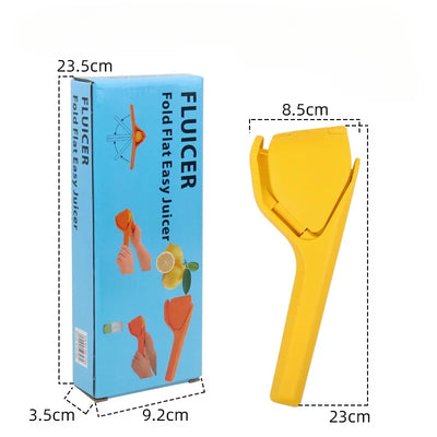 Max Juice Extraction Lemon Lime Squeezer EasytoUse Flat Lemon Squeezer with Leverage Squeezer with Built in Strainer Yellow