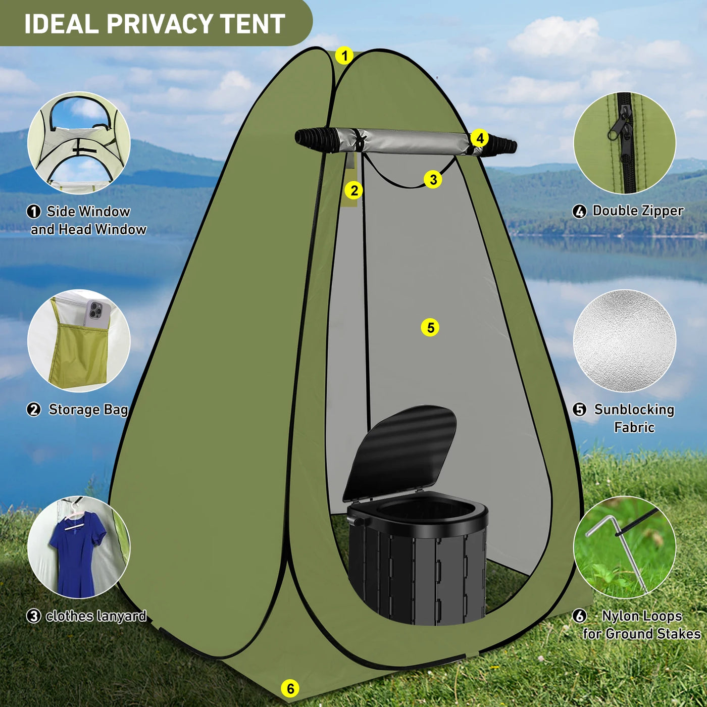 Portable Camping Toilet Tent