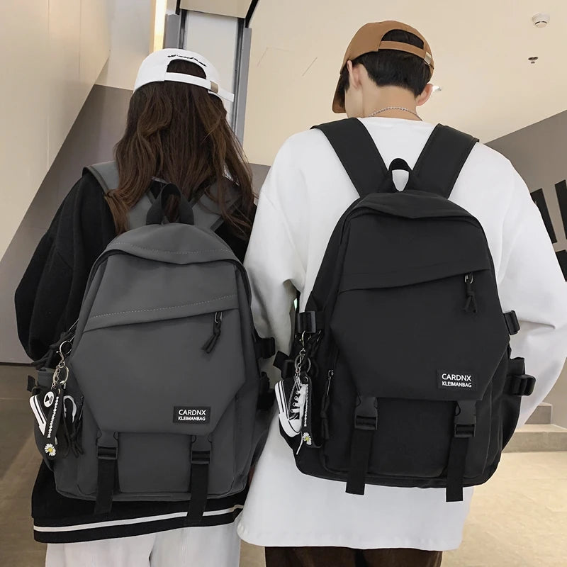 School bag, male college student, trendy brand, campus backpack, double shoulder bag, female, Korean style, simple, versatile, t