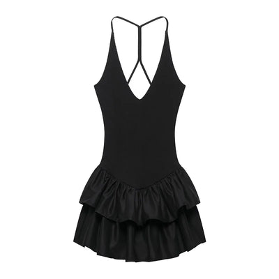 TRAF Sexy Party Halter Dress 2025 Women's Spring Summer Elegant Short Dress Fashion Casual White Pink Black Mini Dress Vestidos