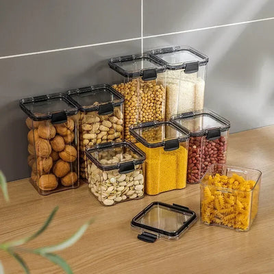 Stackable Food Storage Containers Jars Set