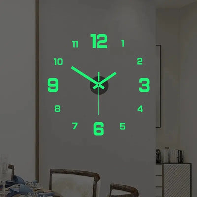 Living Room Punch-Free Wall Clock Sticker