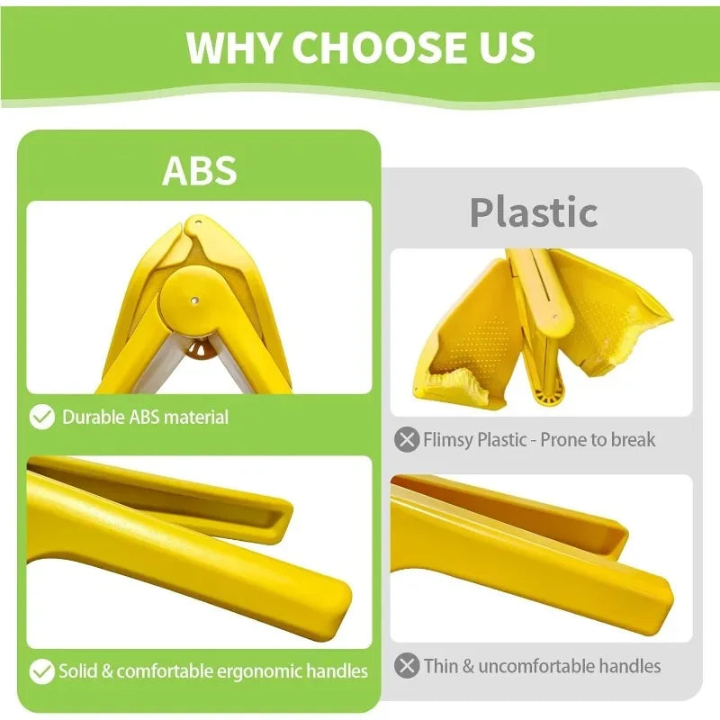 Max Juice Extraction Lemon Lime Squeezer EasytoUse Flat Lemon Squeezer with Leverage Squeezer with Built in Strainer Yellow