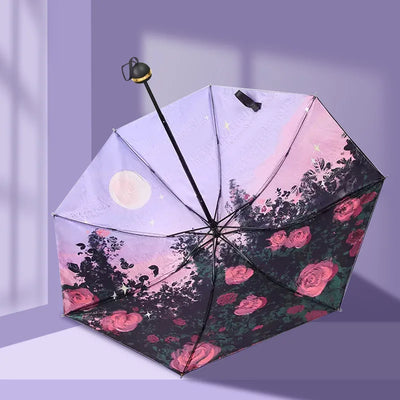 Sun Umbrella UV Protection Sunblock Double Sunshade Umbrella Both Rain and Shine Vinyl Umbrella