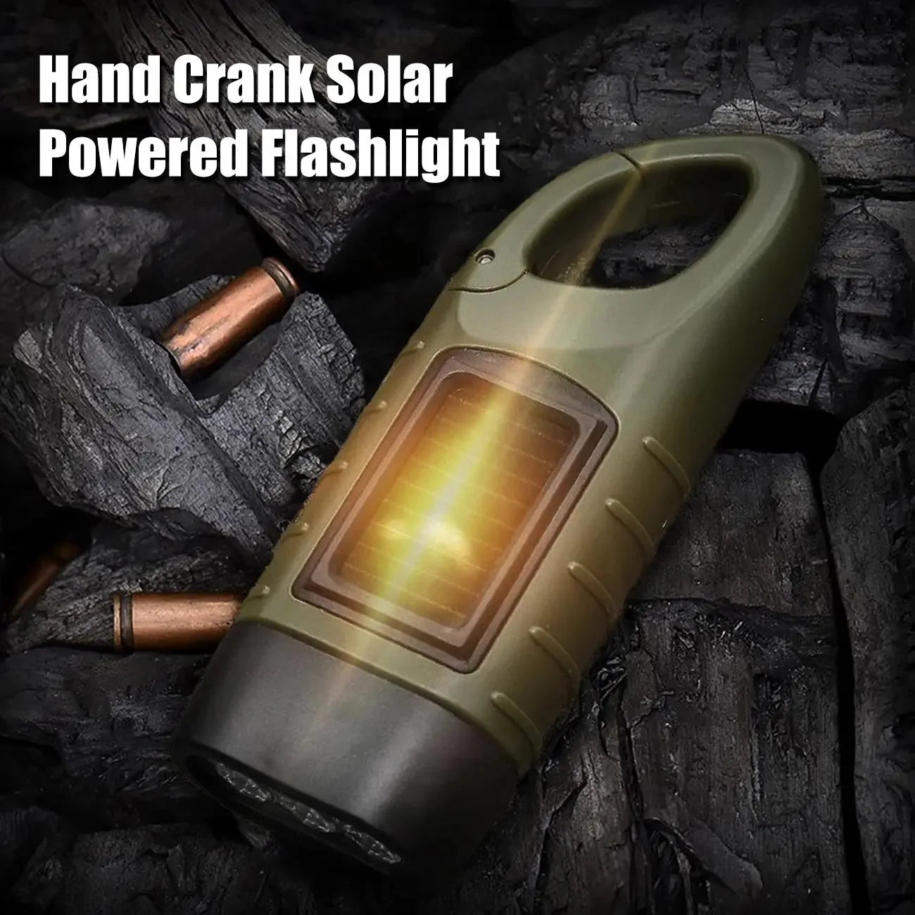 Skywolfeye Mini Solar Hand Crank Flashlight