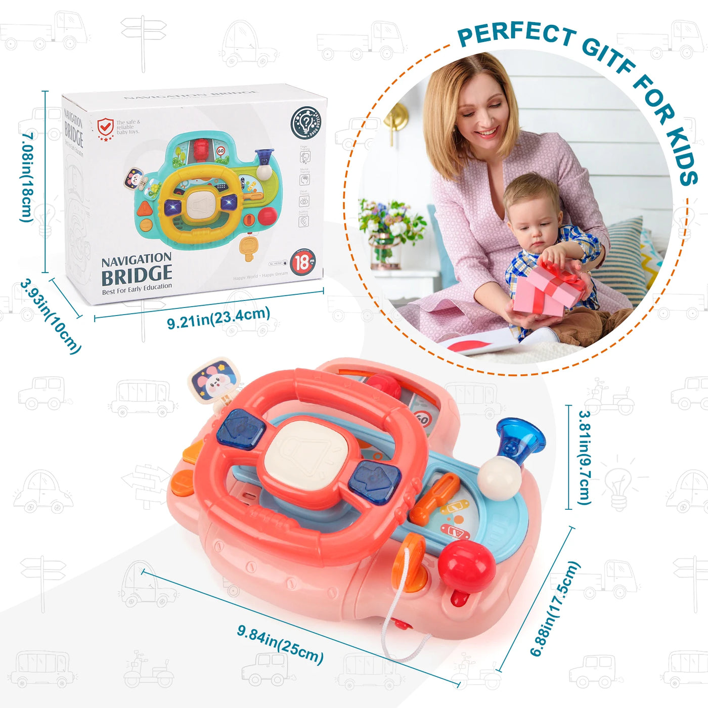 Electric Baby Steering Wheel Toy