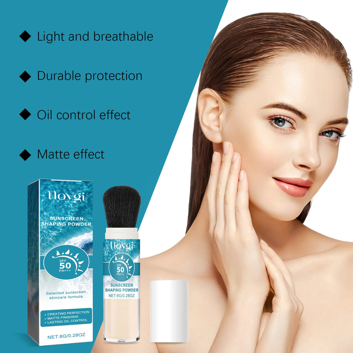 SPF50 Sunscreen Loose Powder Covering Pore Oil Control Translucent Matte Sunblock Waterproof Full Coverage Makeup Setting Powder