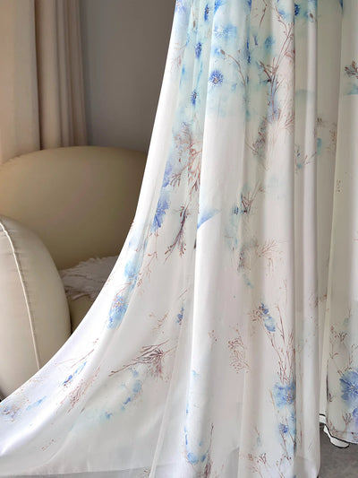 Fashion Floral Print Patchwork Bohemian Dress Woman 2025 Sexy V Neck Hollow Long Dresses Long Sleeve  Puff Loose Maxi Dress