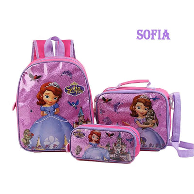 Disney New Frozen Children's School Bag Cartoon Primary School Bag Cute Kindergarten Children's School Bag Three-piece Set