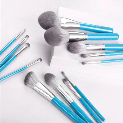 13-Piece Blue Makeup Brush Set