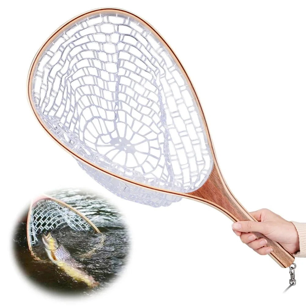Landing Fish Net Wooden Handle