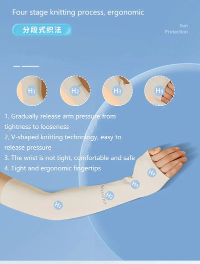 Summer Outdoor s Sports  Cycling Sunscreen Ice Skil Long Gloves Sunscreen Sleeves