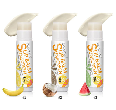 1 Piece Sunscreen Lip Balm SPF 30 UVA Protection Lips Moisturizer Watermelon Coconut Banana Flavor Colorless Lipstick Sun Care