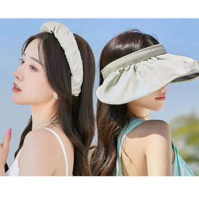 2025 Summer travel sunshade sunblock hat large eaves anti-UV temperament all empty top hat tidal sun hat children's straw hat