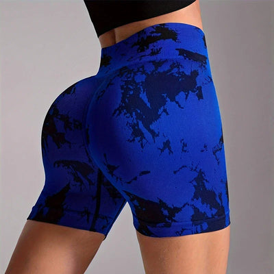 Gym Shorts High-Waist Tie-Dye Yoga Shorts for Women-Seamless,Stretchy Activewear Womens Shorts Biker Shorts Sexy Girl Y2k Shorts