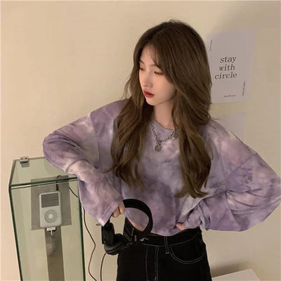 T-Shirts Women Tie Dye Casual Trendy Elegant Sun-proof Sexy Ladies Tees Teens Sheer Tops Summer Hot Selling Beach Simple Cozy